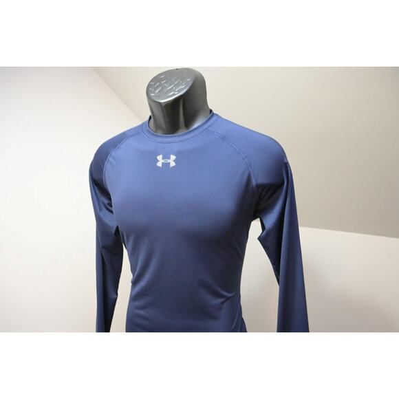 Under Armour Compression Gym Shirt Long Sleeve Athletic HeatGear Blue Mens Sz XL - Picture 1 of 8
